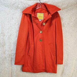 Delia*s Orange Wool blend Coat with Detachable Hood, size S